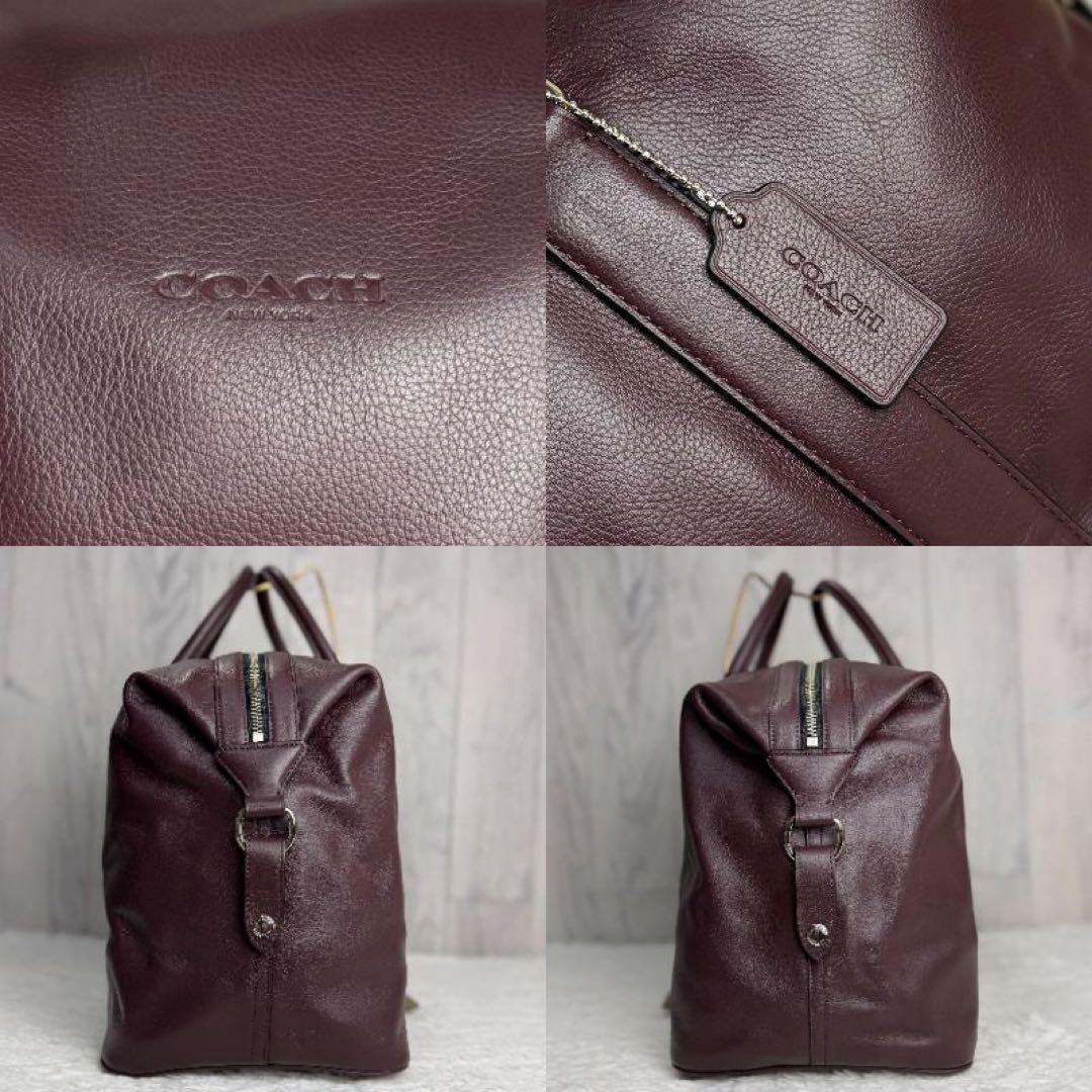 美品♡COACH コーチ ロゴ レザー 2way ボストンバッグ ボルドー