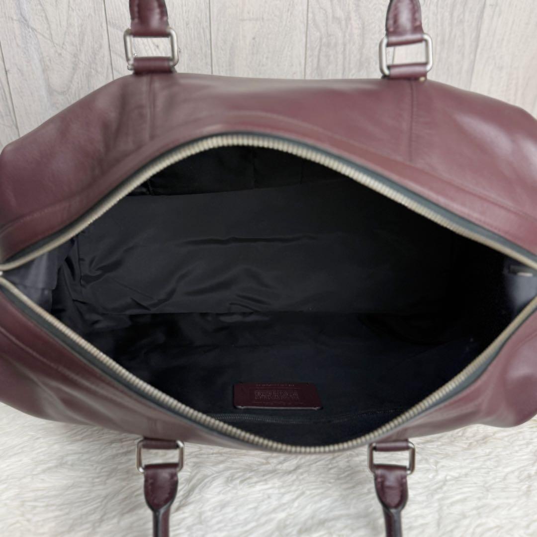 美品♡COACH コーチ ロゴ レザー 2way ボストンバッグ ボルドー