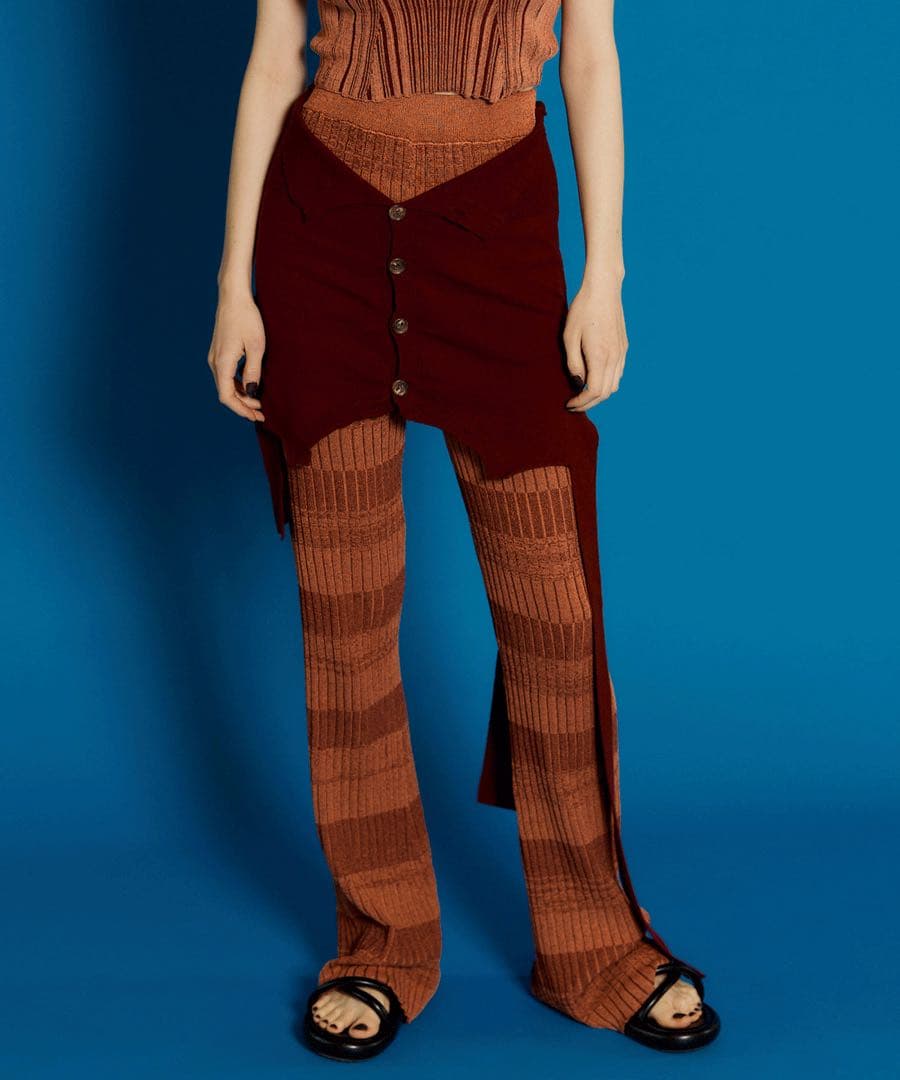 MAISONSPECIAL カーディガンレイヤードニットパンツ　フリーサイズ