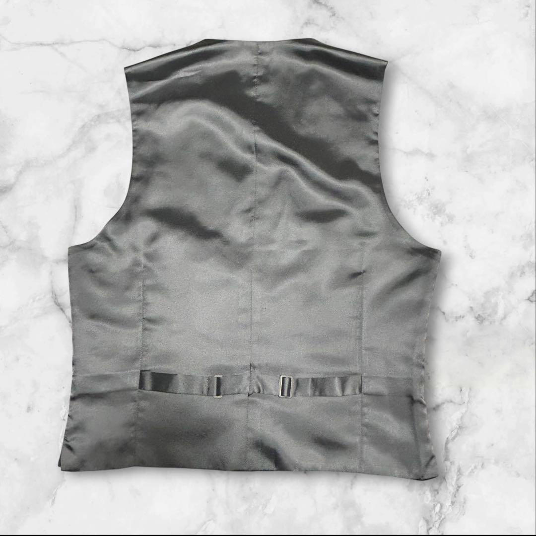 【美品】パーソンズ スーツ スリーピース グレー　ストライプ S相当