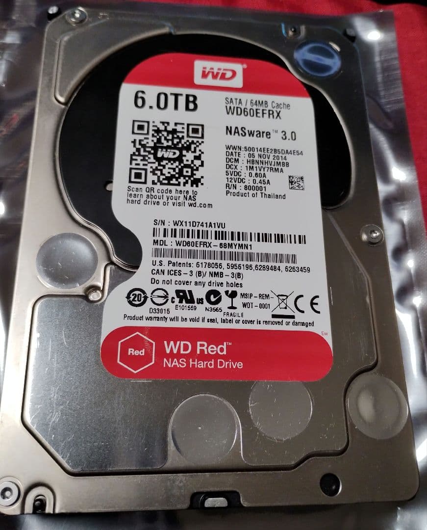 内蔵型ハードディスクドライブ WD Red 6TB 3.5\