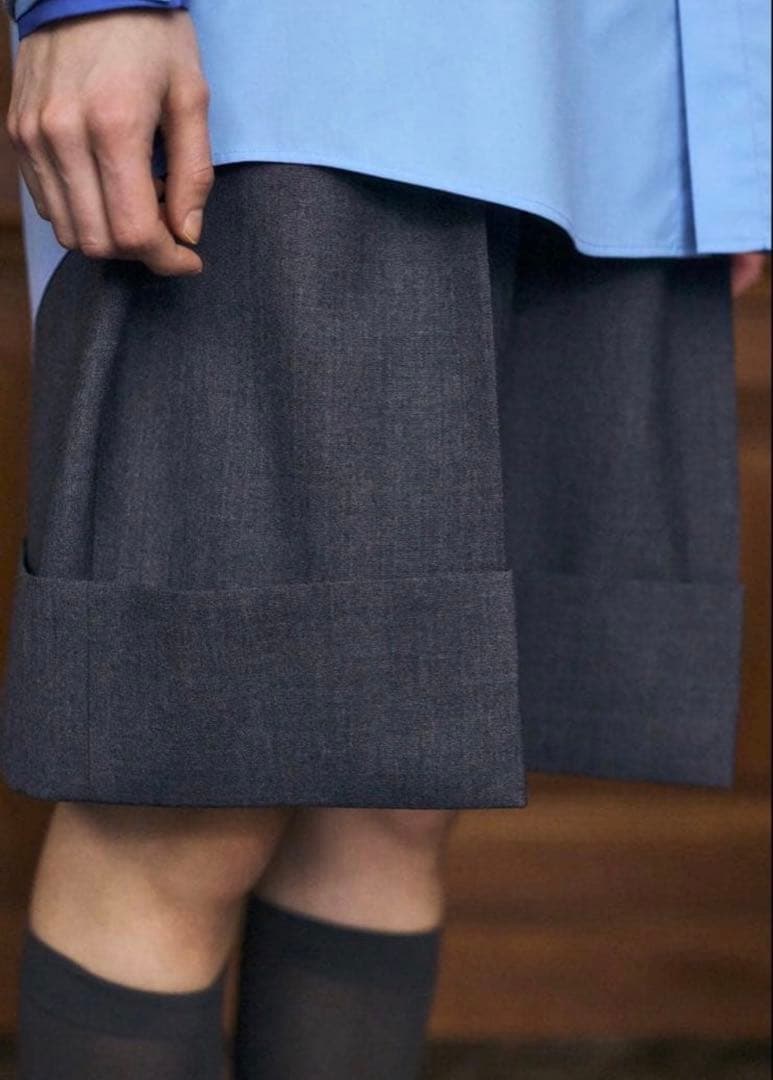 ENFOLD 25AW パンツ ハーフ タック 38 ブラック 使用1回美品