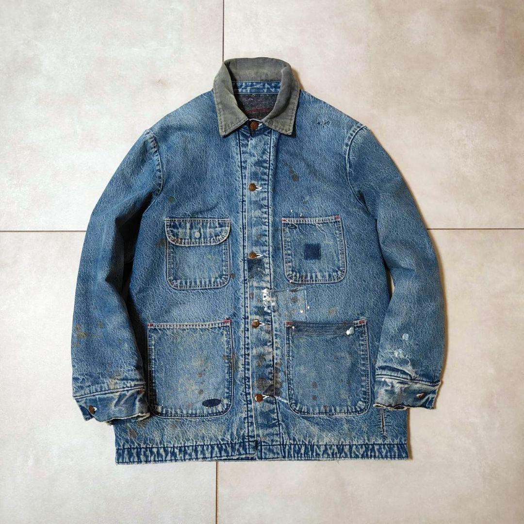 パッチワークリペア 雰囲気◎ ビンテージ デニム カバーオール