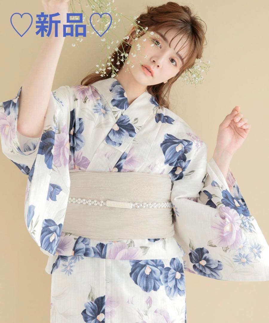 新品　Dita 浴衣5点セット【椿の水月しらべ】