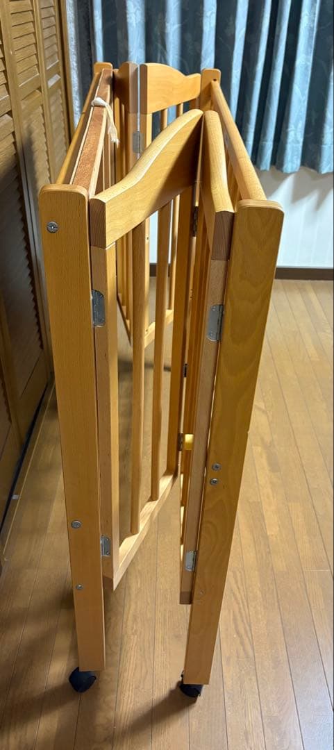 【安心日本製】石崎家具　ベビーベッド　スリーピー　折りたたみキャスター付