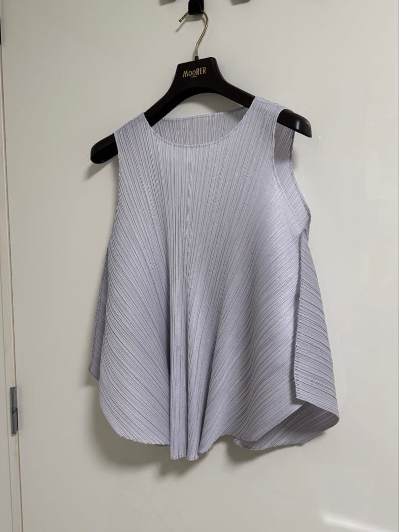 プリーツフリーズOVERLAPPED ノースリーブ シャツチュニック