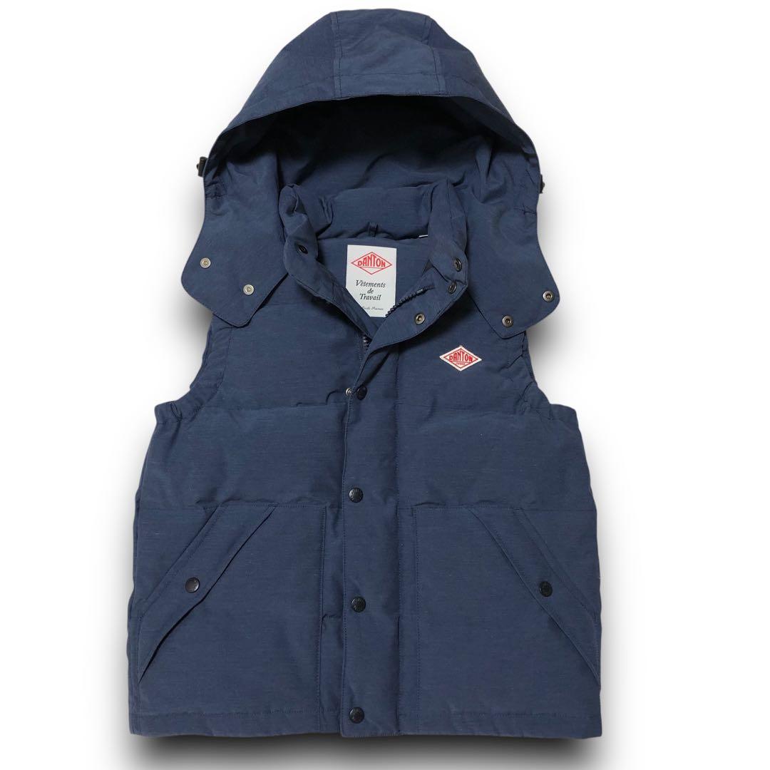 美品‼️ダントン ダウンベスト フード付き ネイビー 36