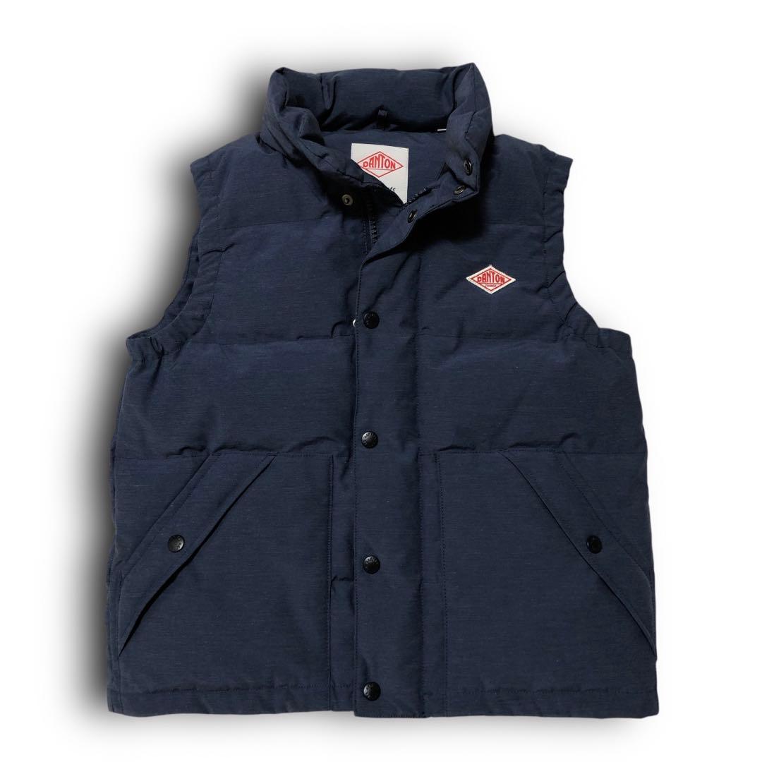 美品‼️ダントン ダウンベスト フード付き ネイビー 36