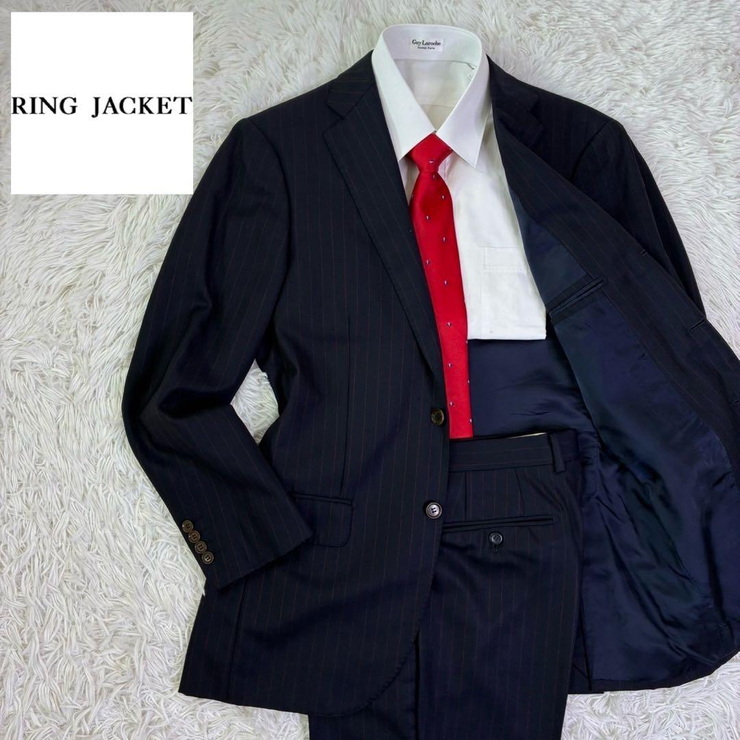 RING JACKET リングジャケットセットアップスーツ　ストライプ　46