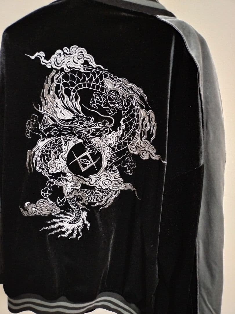 【レア】REFLEMレフレム　ドラゴン刺繍ベロアスカジャン　y2k地雷系