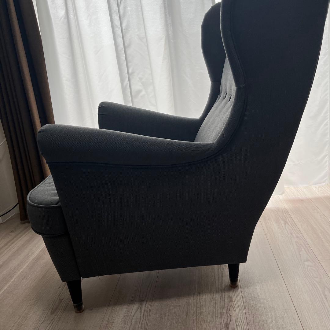 IKEA STRANDMON ストランドモン ウィングチェア, ダークグレー