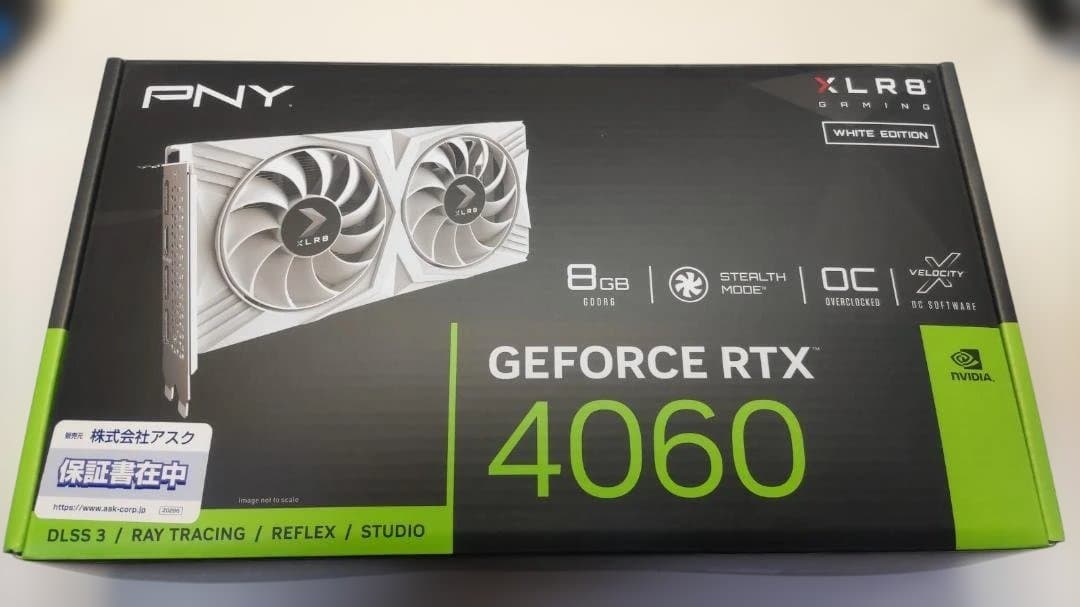 グラフィックボード・グラボ・ビデオカード GeForce RTX 4060 8GB White Edition