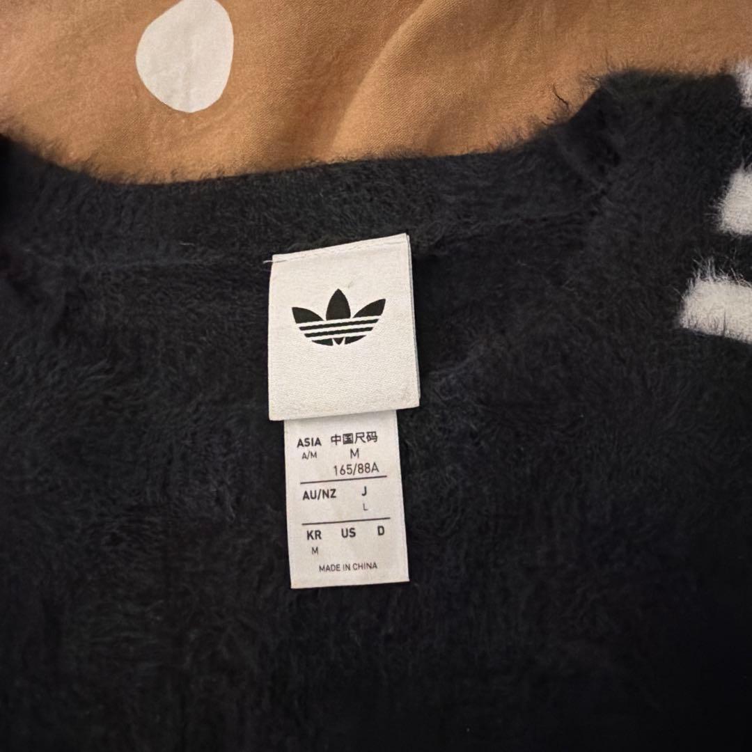 adidas ブラック ストライプ スウェット M