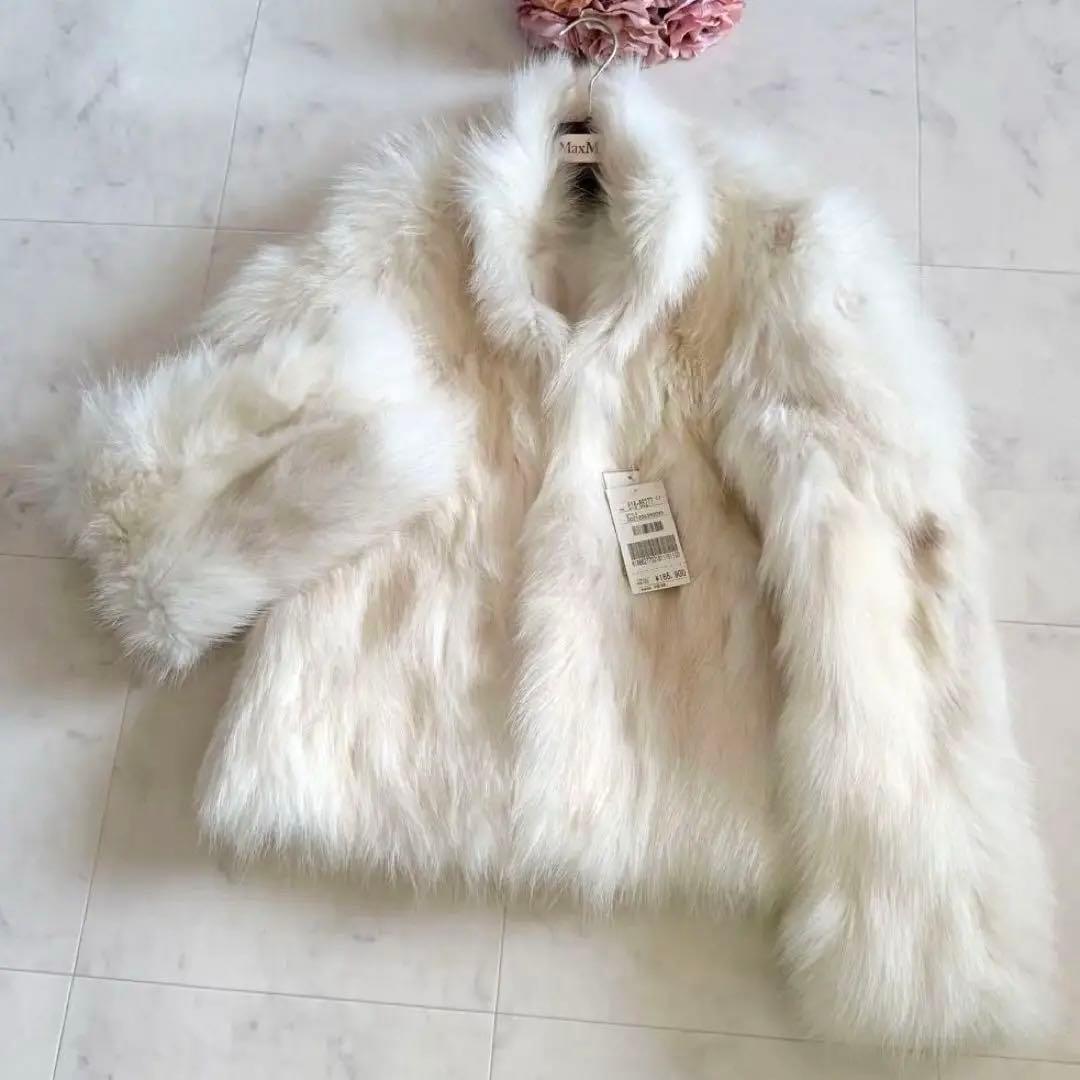 未使用タグ付き★ブルーフォックス クロップド ファージャケット リアルファー毛皮