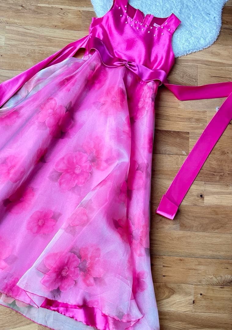 ゆめりすと140 花柄ピンクドレス