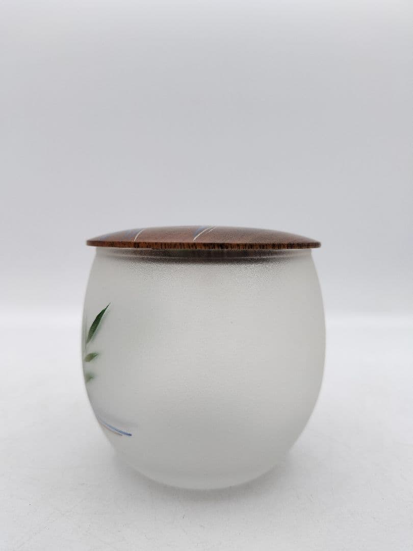 c160 硝子茶器 川蝉蒔絵 麗峰 木箱 茶道具 古物