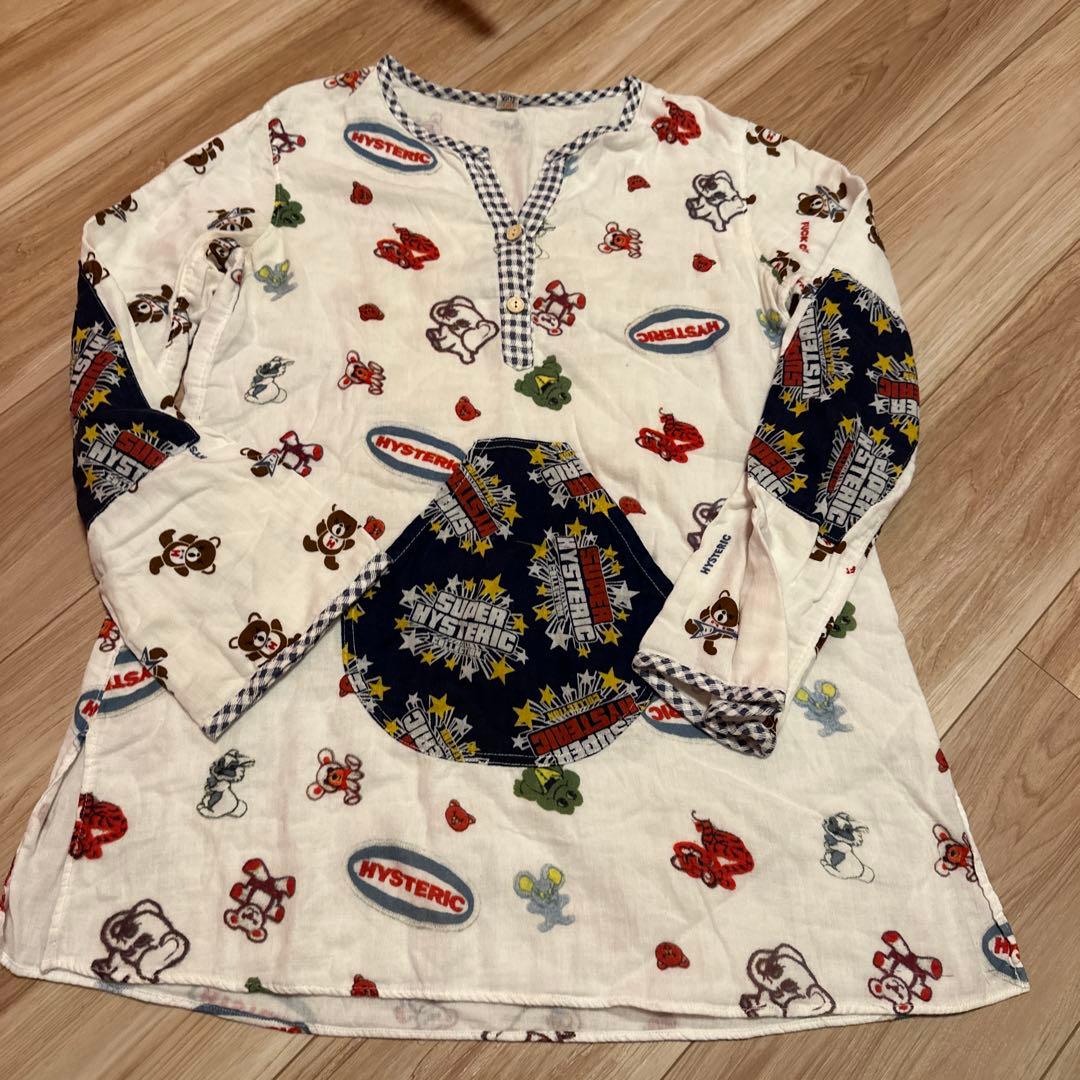 HYSTERIC GLAMOUR ファックベア　動物　ロゴ　ワンピ　パッチワーク