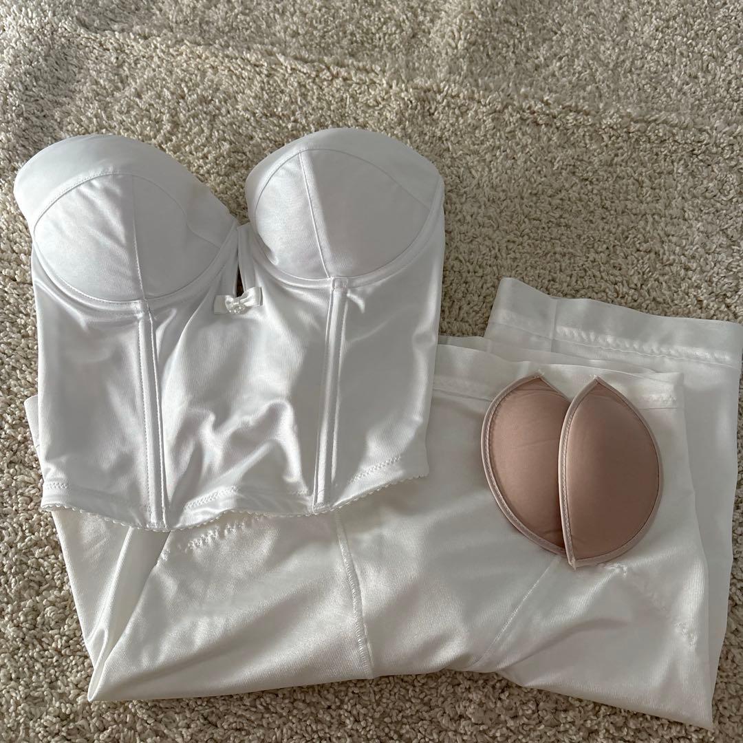 ブライダルインナー ショートビスチェD70 ロングガードルM