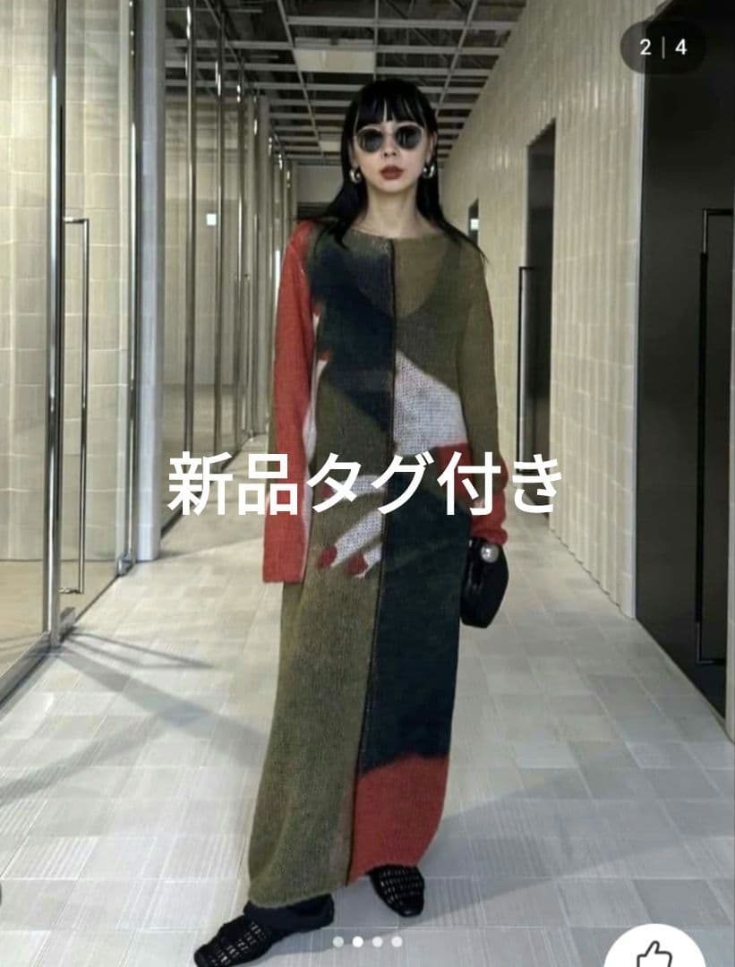 Ameri　LITTLE FUNNY FACE KNIT DRESS