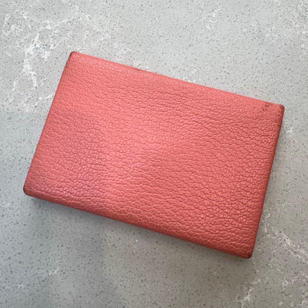 HERMES カルヴィ　ピンク　名刺入れ　カードケース　エルメス