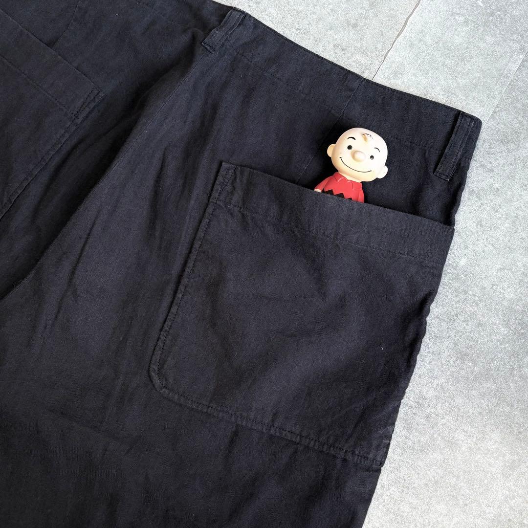 【美品】マーガレットハウエル コットンリネン ワークパンツ ワイドフィット XL