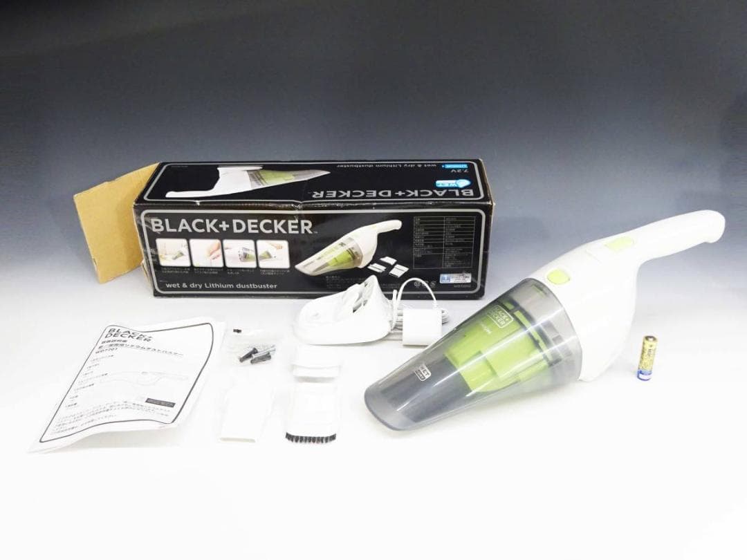 動作確認済ブラック＆デッカー乾湿両用リチウム ハンディークリーナーWD7201G