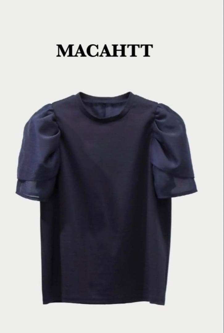 【新品未使用タグ付】MACAHTTT シアーパフドッキングTシャツ