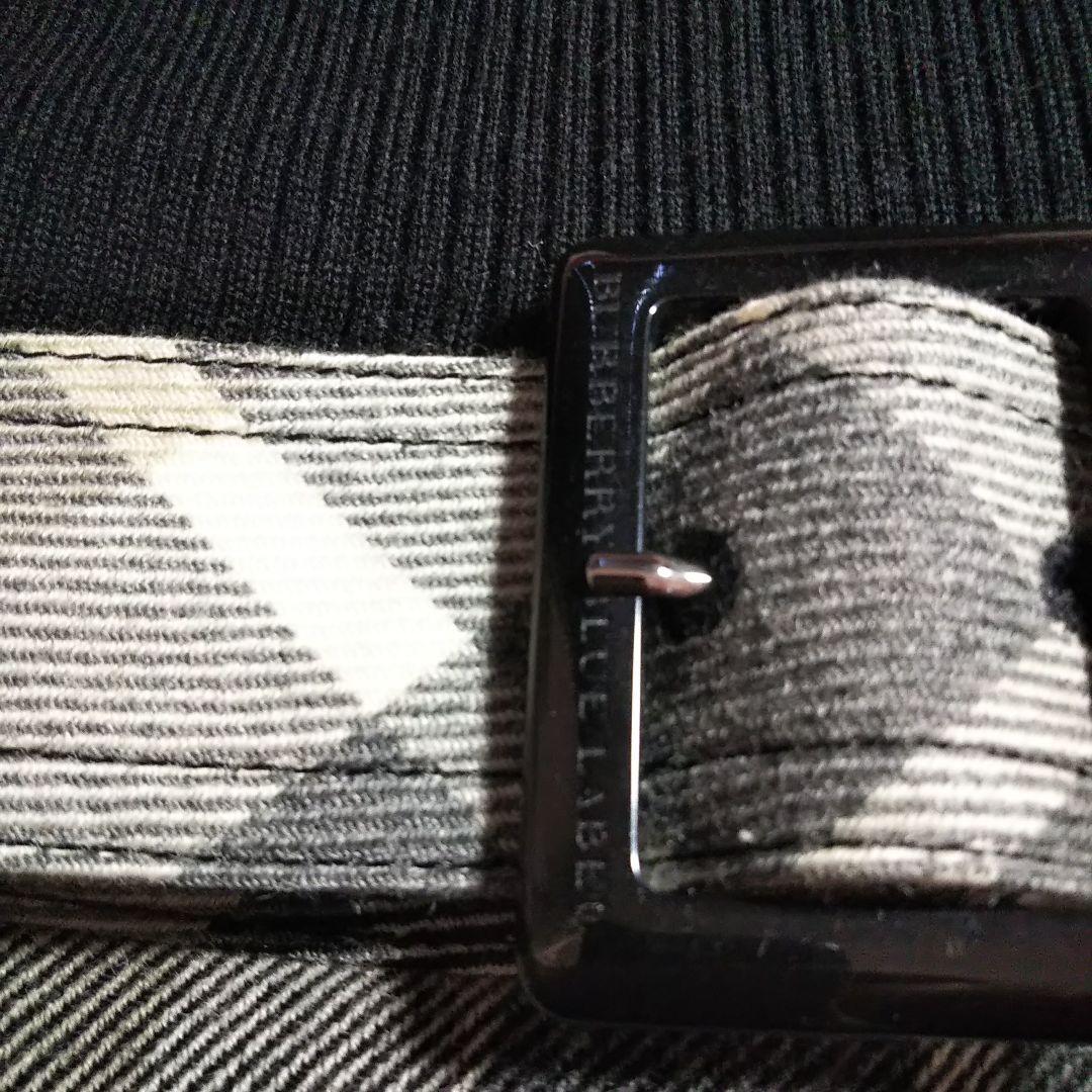 バーバリーブルーレーベル リブニットチェックスカートワンピース