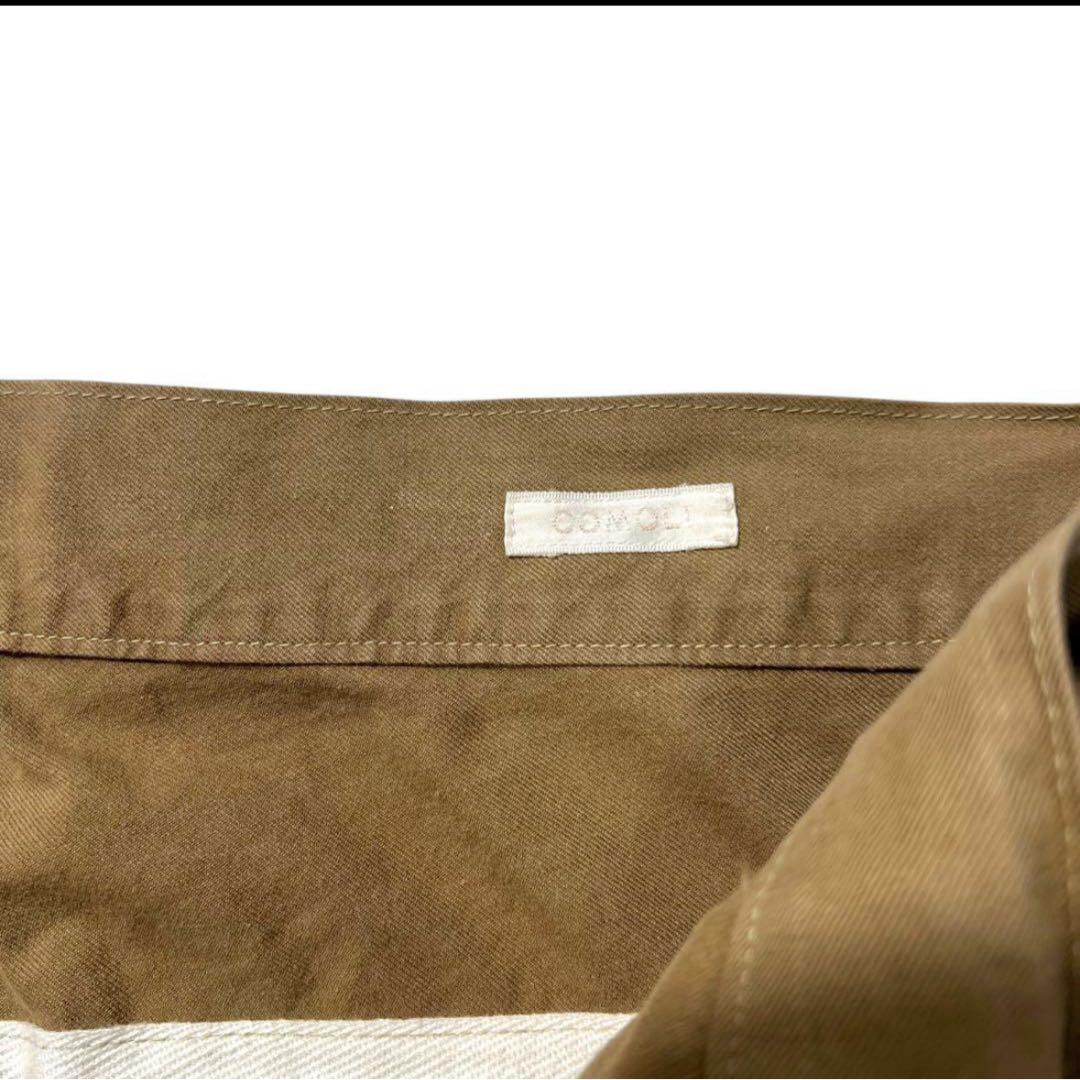 COMOLI ベルテッド パンツ 2 カーキ ストレート トラウザーズ コモリ