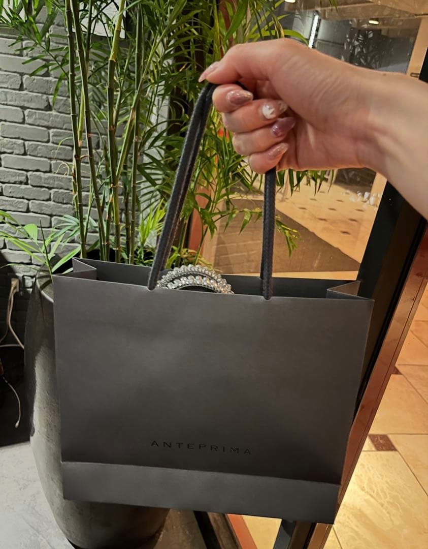 ANTEPRIMA シルバー ビーズショルダーバッグ　ミニアトゥーラ