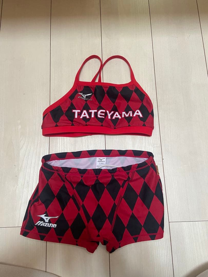 ライフセーバーMizuno 赤黒館山バージョン水着 M