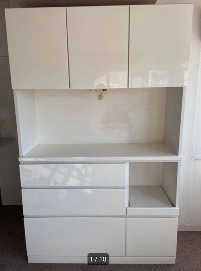 食器棚　キッチンボード　ホワイト　ニトリ