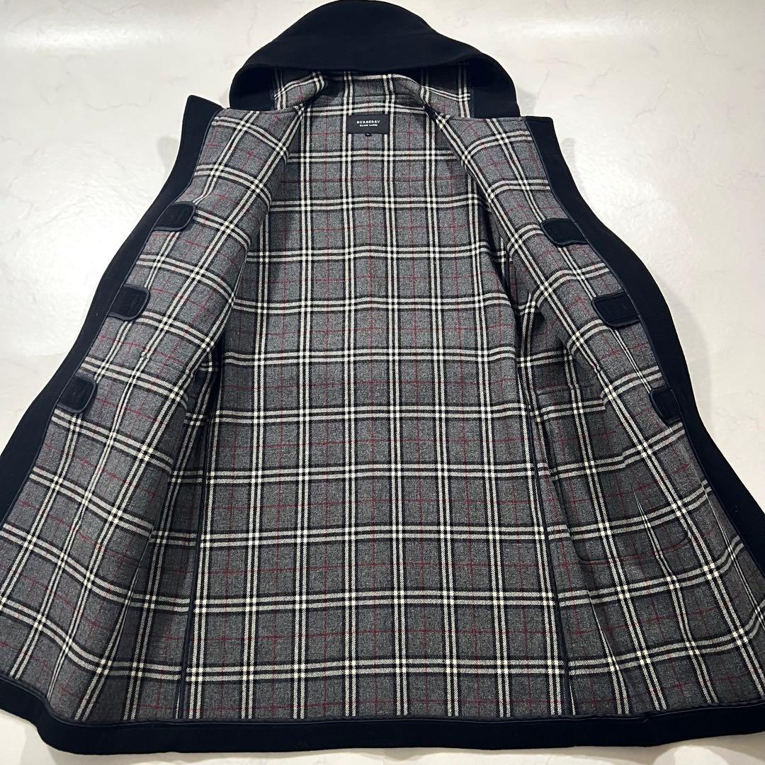 バーバリーブラックレーベル ダッフルコート XLサイズ ブラック 黒 ウール