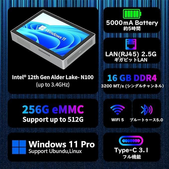 HigolePC F9BP N100 16GB 512GB 10.1型