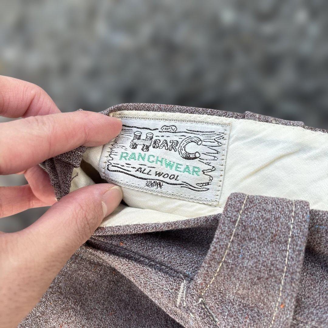 50s shbarc ウェスタンスラックス　ウールキャバスラックス　ヴィンテージ