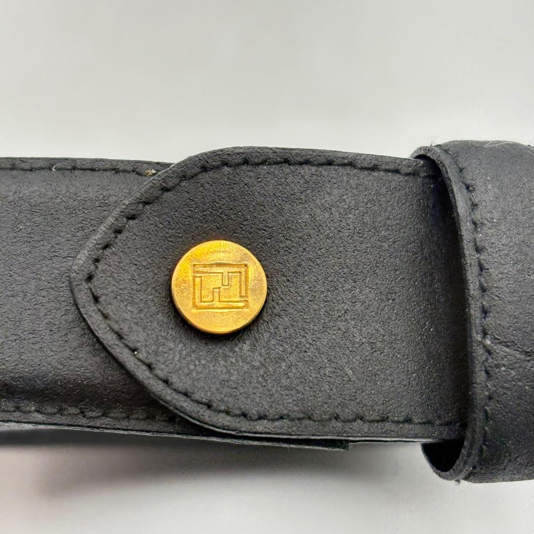 フェンディ ベルト ユニセックス レザー ブラック ロゴ 0904-S6790t