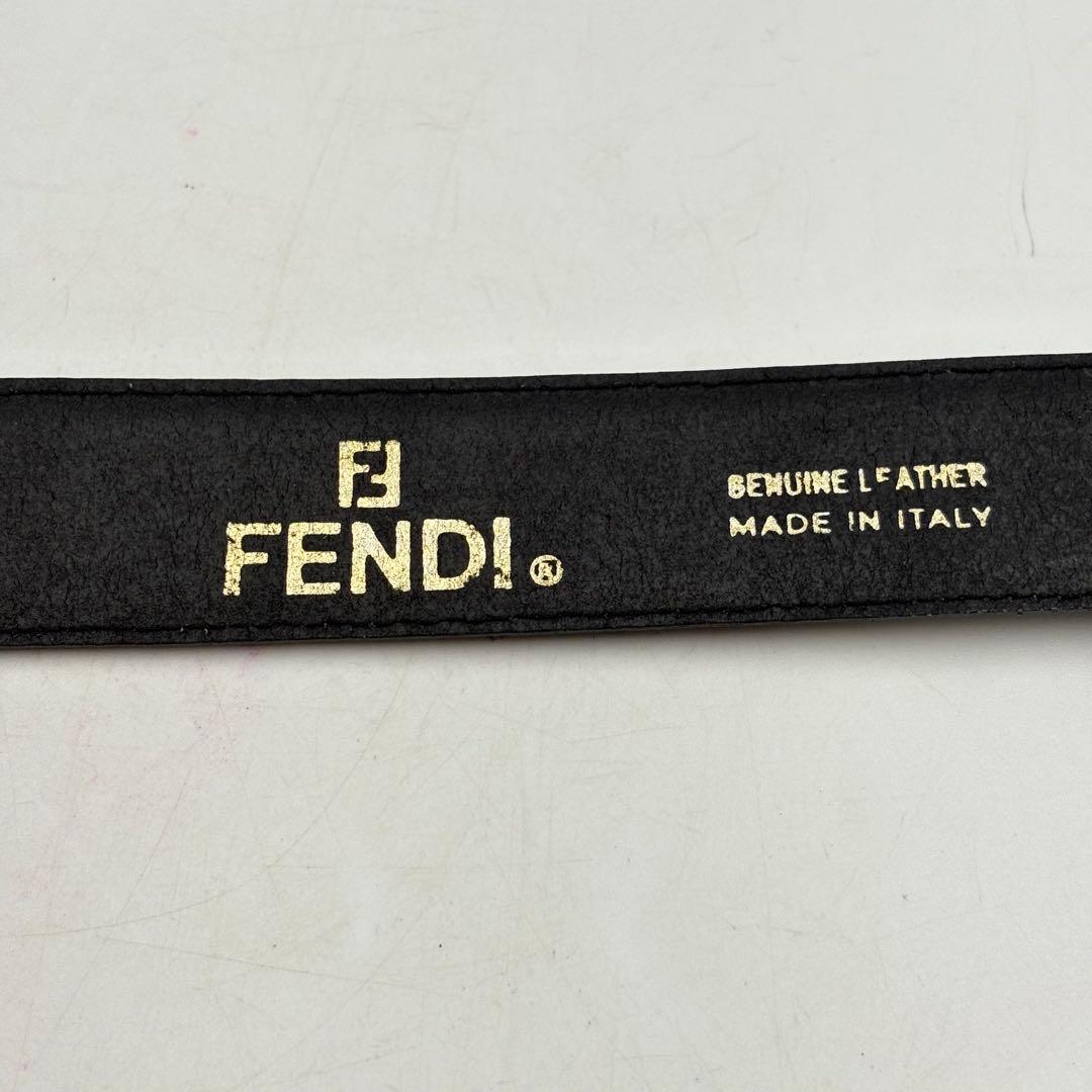 フェンディ ベルト ユニセックス レザー ブラック ロゴ 0904-S6790t
