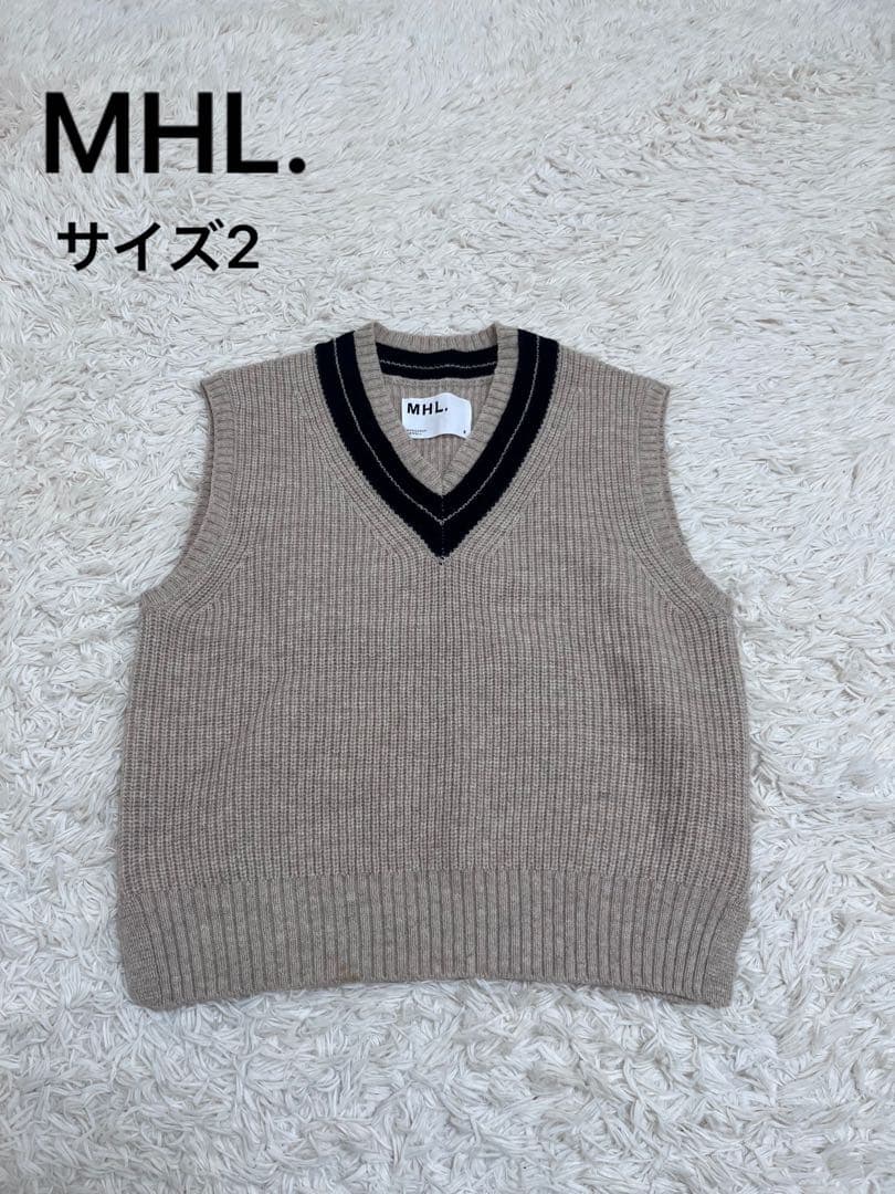 MHL. サイズ2 ウール　ニットベスト　ベージュ