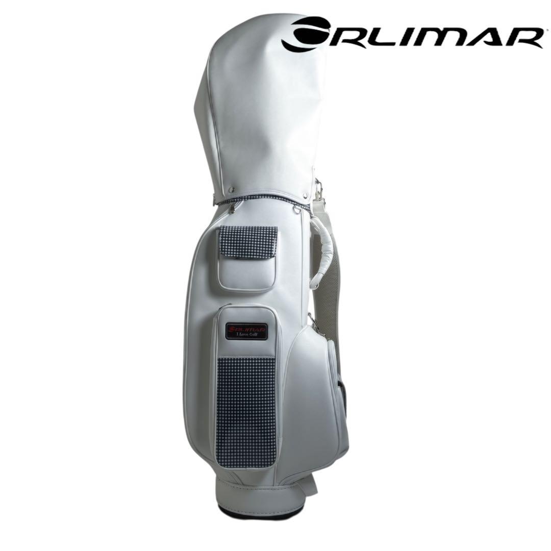 未使用 オリマー キャディバッグ 白 レディース キルティング チェック 訳あり