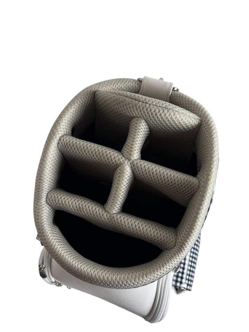 未使用 オリマー キャディバッグ 白 レディース キルティング チェック 訳あり