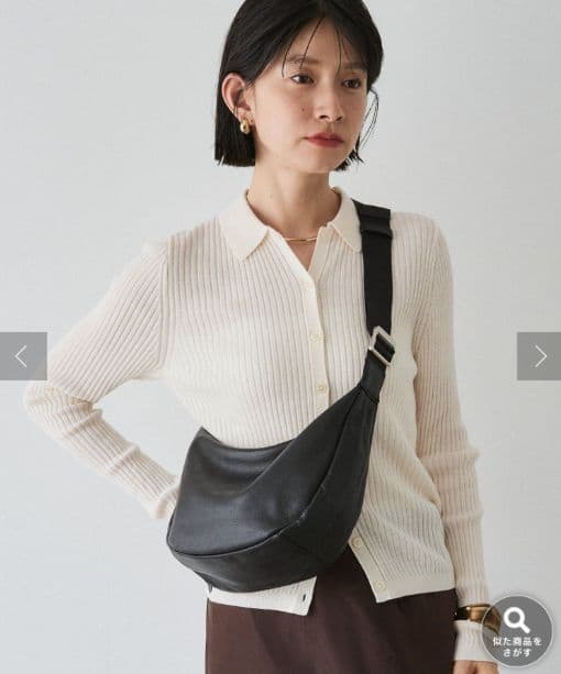 russetソフトレザーラウンドショルダーバッグ