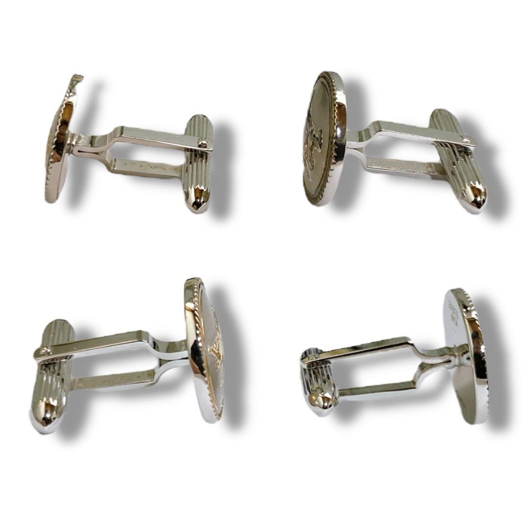 バーバリー 良品 SV925 ホースロゴ カフス ネクタイピンセット 箱付き