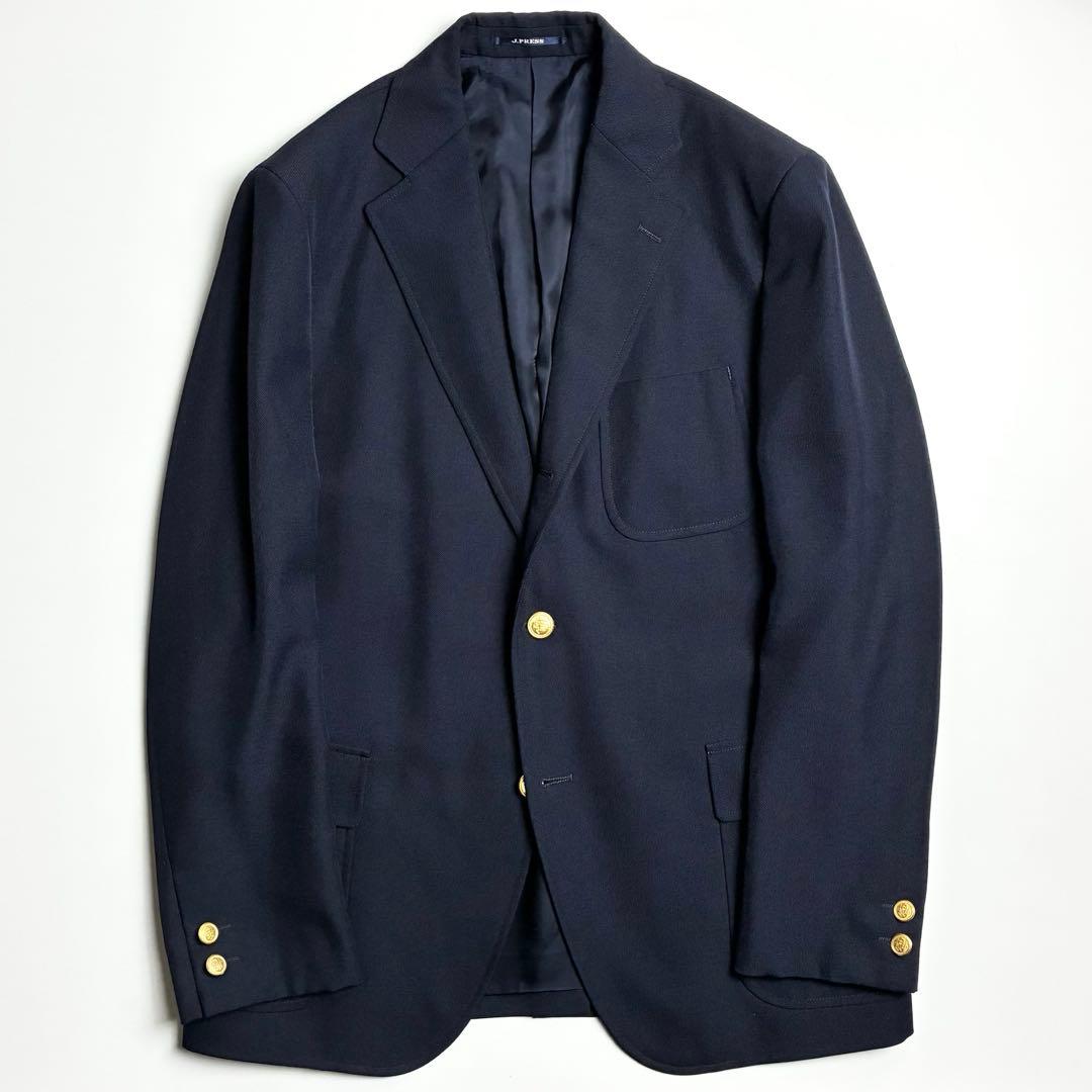 【極美品】ジェイプレス/3B紺ブレザー/ジャケット/ウールポリエステル/金ボタン