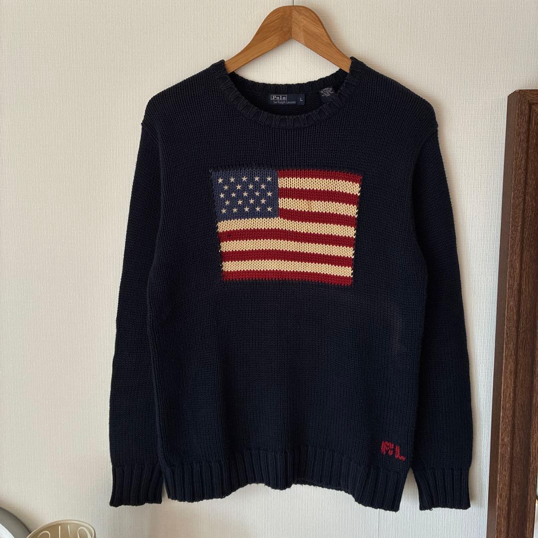 Polo by Ralph Lauren アメリカ国旗ニット L