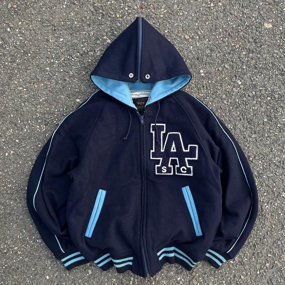 vintage ウール　スタジャン　短丈　y2k LA シティー　80s 90s