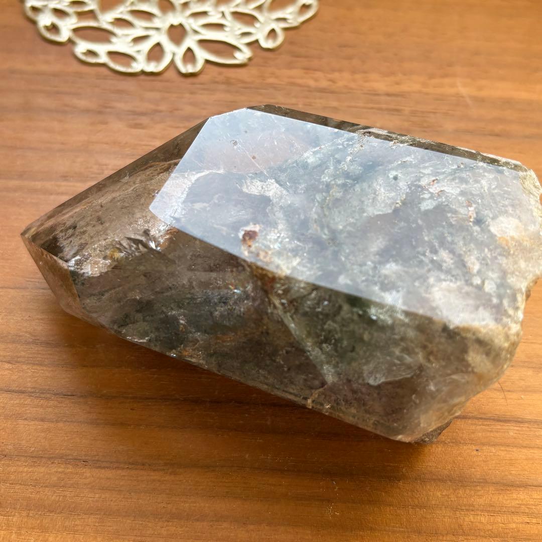 天然石 グリーン四季ガーデンクォーツ 原石置物522g