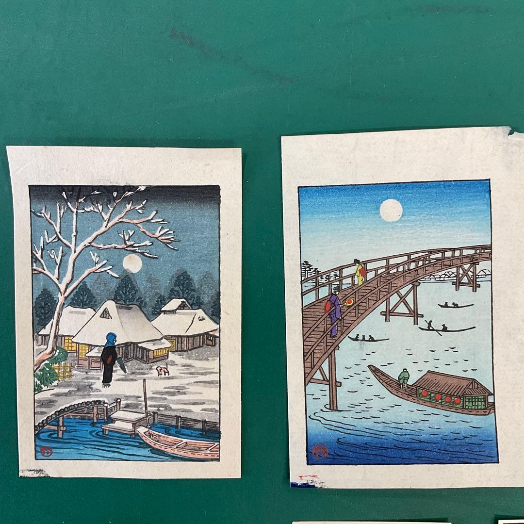 短冊版画　小さな版画　14点　昭和10年頃のもの　木版画