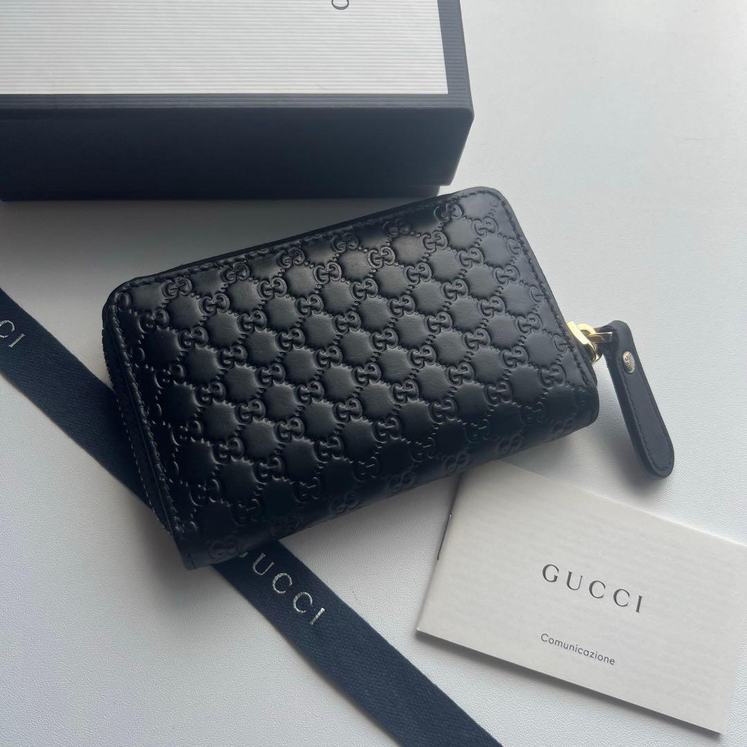 329 極上美品 GUCCI グッチ マイクロシマ 小銭入れ 財布