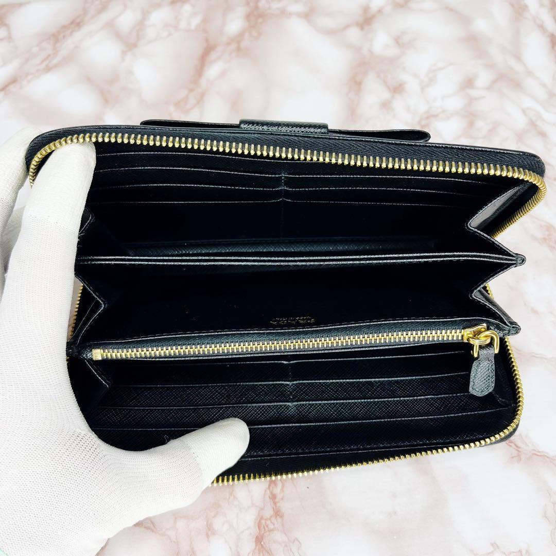 【極美品】PRADA 長財布 ラウンドファスナー80