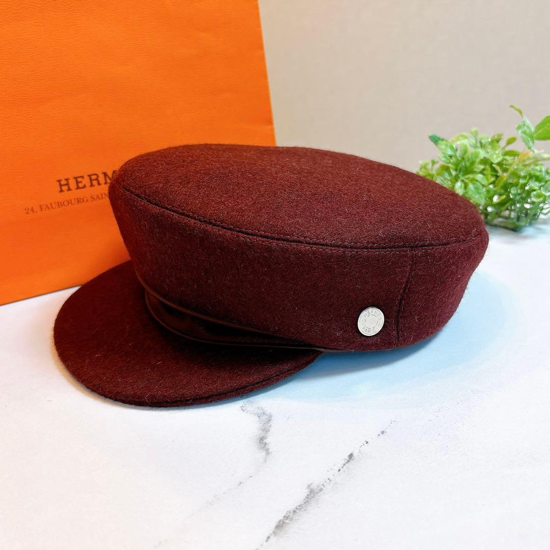 エルメス　キャスケット　セリエ　ボルドー　サイズ57